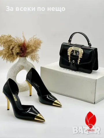 Versace Дамски Обувки С Висок Ток И Златен Акцент Код SEM-746, снимка 7 - Дамски обувки на ток - 56110316