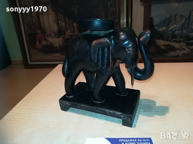слон-свещник-внос франция-15х15х8см, снимка 10 - Антикварни и старинни предмети - 29497831