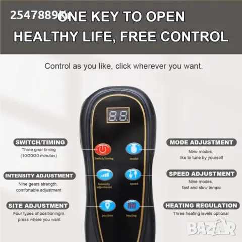 Масажен матрак с вибрационно отопление и масаж на краката – Пълна релаксация у дома, снимка 6 - Друга електроника - 49555879