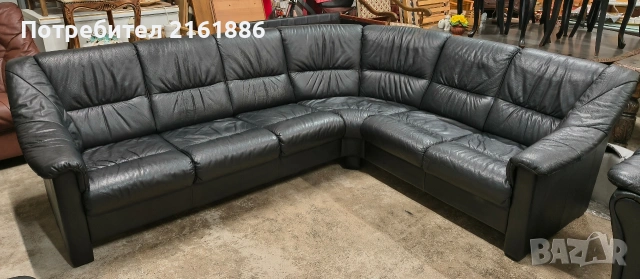 Ъглов диван от естествена кожа 