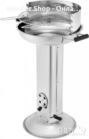 🍖 Колонна скара Bavaria на дървени въглища от неръждаема стомана – Идеална за перфектното барбекю 