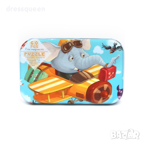 36050 Детски пъзел състоящ се от 60 части събран в малка метална кутийка, снимка 5 - Игри и пъзели - 44611943