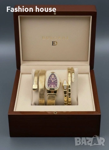 Bulgari часовник и гривна в кутия, снимка 5 - Дамски - 53291219