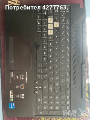 Продавам клавиатура от Asus Tuf Gaming F15 rgb оцветка с работещи клавиши и тъч пад