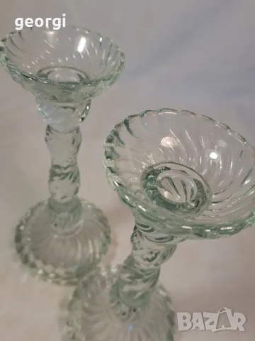 два стъклени свещника  6/3, снимка 7 - Декорация за дома - 49272215
