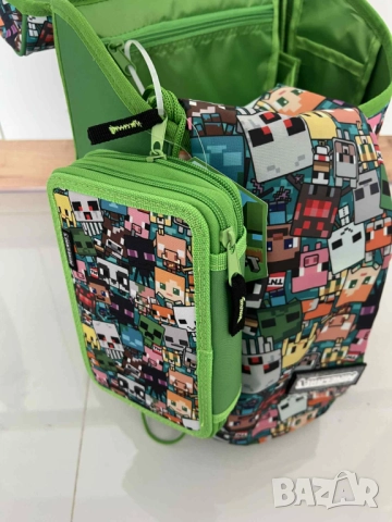Ученическа раница Minecraft Ergonomic от 3 части с несесер и спортна торба, снимка 4 - Раници - 51787591