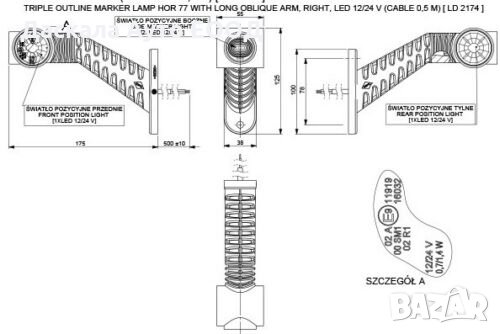 1 бр. тройни LED ЛЕД рогчета , габарити , 12-24V , Полша , снимка 8 - Аксесоари и консумативи - 35554253