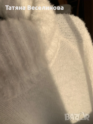 Бял пухкав пуловер H&M, снимка 7 - Блузи с дълъг ръкав и пуловери - 52920198