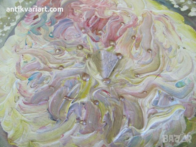 Стара Картина масло върху платно абстранция, снимка 4 - Картини - 31822423