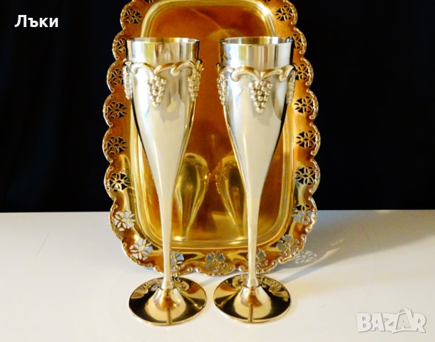 Бронзов бокал,чаша за вино,уникален релеф грозде. , снимка 15 - Антикварни и старинни предмети - 31529051