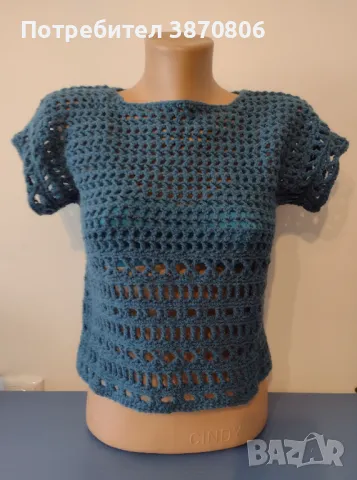 Блуза с къс ръкав размер S, снимка 2 - Блузи с дълъг ръкав и пуловери - 49430822