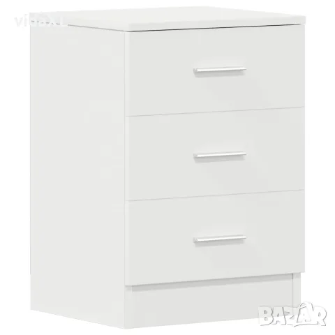 vidaXL Нощни шкафчета, 2 бр, бели, 38x35x56 см, инженерно дърво, снимка 5 - Шкафове - 56147708