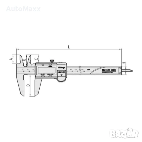 Дигитален шублер Mitutoyo 500-181-30 – 0–150 мм, 0.01 мм , снимка 2 - Шублери - 54081551
