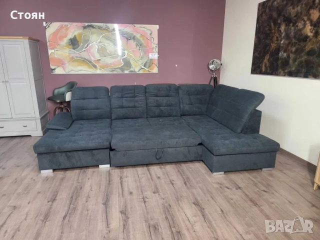 ПРОМОЦИЯ!!!Тъмно сив П - образен ъглов диван Nixon с функция сън, снимка 11 - Дивани и мека мебел - 52829905