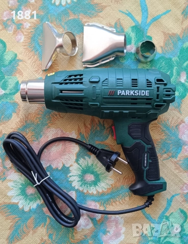Пистолет за горещ въздух PARKSIDE 2000 W в комплект с 3 броя дюзи от благородна стомана. Нов.
