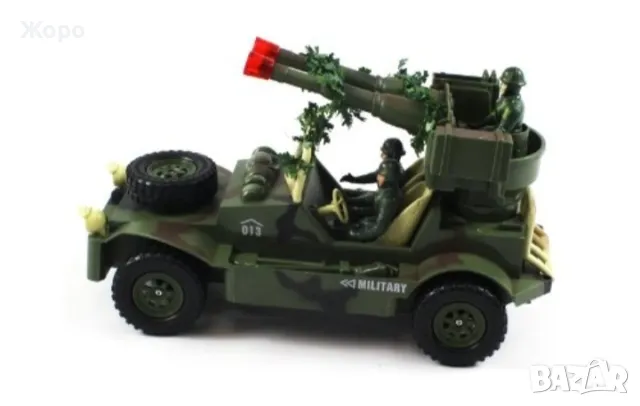 ГОЛЯМ ВОЕНЕН ДЖИП С ДИСТАНЦИОННО ГОЛЯМ ВОЛАН С ЗВУК И СВЕТЛИНА 66715, снимка 4 - Коли, камиони, мотори, писти - 47674429