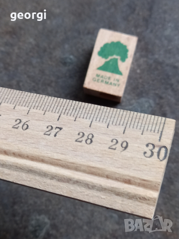 ретро немска дървена линийка с острилка за моливи, снимка 3 - Антикварни и старинни предмети - 44680350