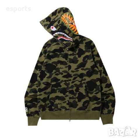Унисекс суичър (блуза с качулка) Bape A Bathing Ape Baby Shark Camo, снимка 2 - Суичъри - 36906814