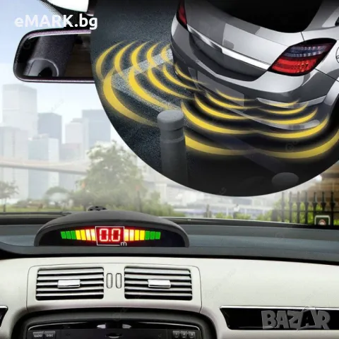 Парктроник с 4 сензора и черен или сребърен цвят на сензорите, снимка 1