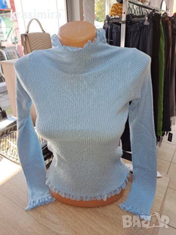 Къси блузки с дантелка в седем цвята , снимка 10 - Блузи с дълъг ръкав и пуловери - 42807344