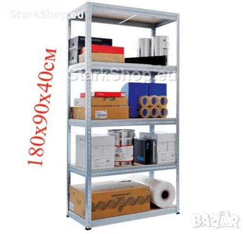 Метален стелаж с безболтов монтаж – 180х90х40см, снимка 3 - Други - 30513369