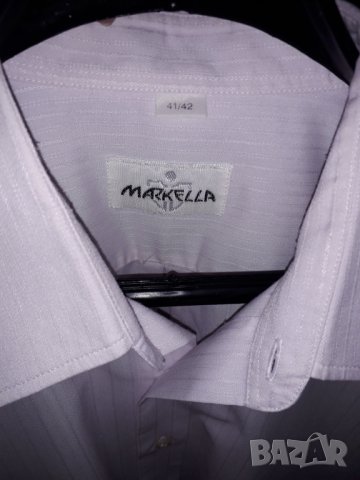 Мъжка риза къс ръкав Markella светлолилава XL-2XL , снимка 5 - Ризи - 29161558
