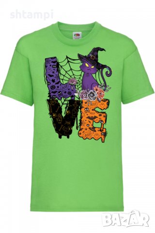 Детска тениска Love Witch,Halloween,Хелоуин,Празник,Забавление,Изненада,Обичаи,, снимка 8 - Детски тениски и потници - 38157971