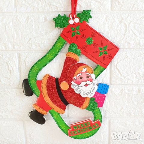 2589 Коледна украса 3D за стена Merry Christmas, 24 cm, снимка 5 - Декорация за дома - 35435184