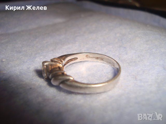 СТАР СРЕБЪРЕН СКЪПОЦЕНЕН АРТ ДЕКО ПРЪСТЕН с ПРЕКРАСЕН ФАСЕТИРАН ЦИРКОН 27276, снимка 5 - Антикварни и старинни предмети - 36846668
