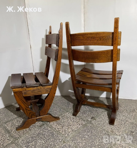 Четири дъбови стола, снимка 3 - Столове - 52933008