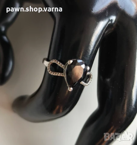 Нов сребърен пръстен 925 с камък – размер 17,5 мм, снимка 6 - Пръстени - 51408894