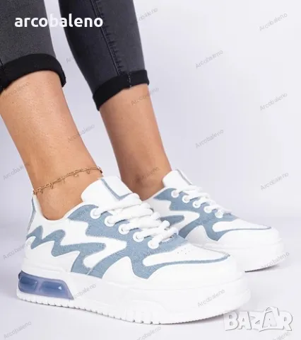 Дамски ниски кецове с дънков акцент на Lasata, снимка 2 - Кецове - 49298233