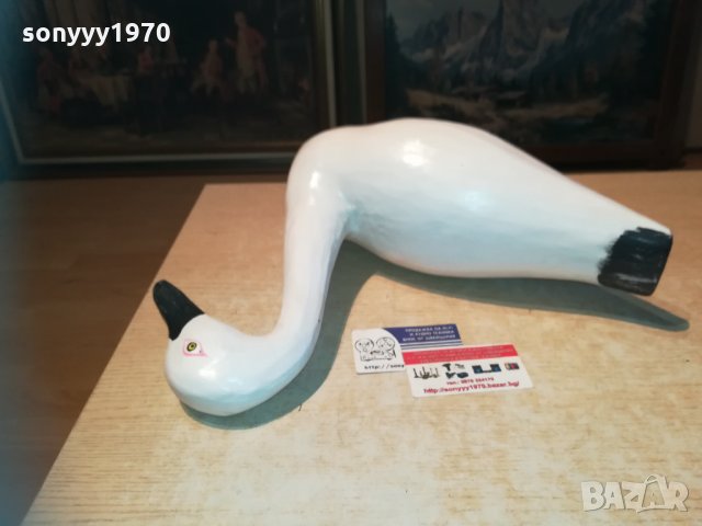 Патица от дърво бяла ръчна изработка 0311201908, снимка 5 - Колекции - 30662871