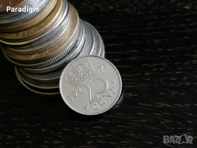 Монета - Холандия - 25 цента | 1971г.