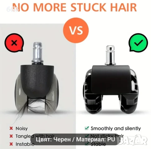 колелце за офис стол., снимка 7 - Столове - 51270230