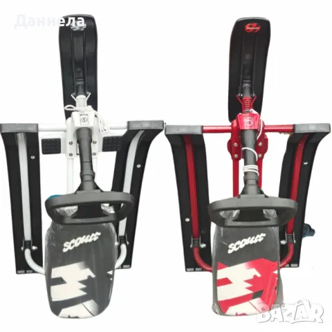 Зимна шейна с кормило, предни и задни ски и метална спирачка Mustang