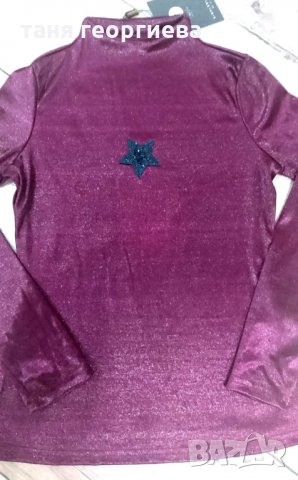 лъскава сатенена блузка, снимка 2 - Блузи с дълъг ръкав и пуловери - 29711574
