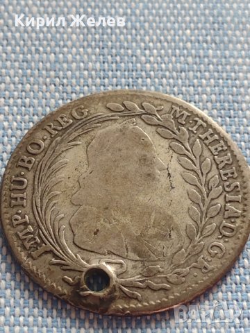 Сребърна монета 20 кройцера 1768г. Мария Терезия Виена Австрия 14942, снимка 7 - Нумизматика и бонистика - 42871693