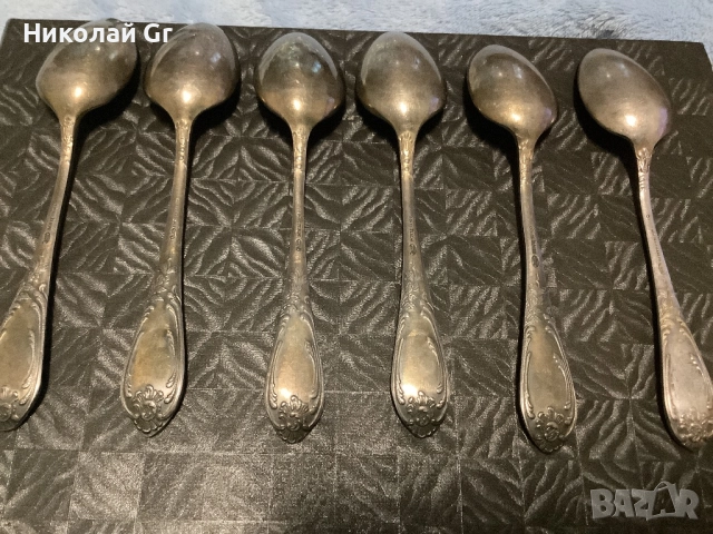 Лъжици посребрен  произведено в СССР 1970 години цена 6 броя, снимка 2 - Антикварни и старинни предмети - 52352577