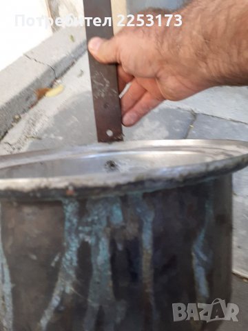 Дълбок меден тиган с желязна дръжка, снимка 5 - Декорация за дома - 37938392