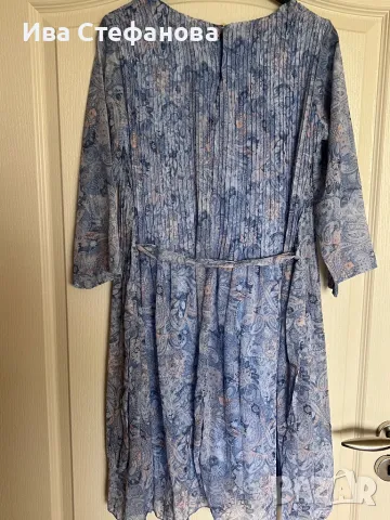 Разкошна нова ежедневна елегантна теменужено синя рокля ситно плисе солей , снимка 3 - Рокли - 50180513
