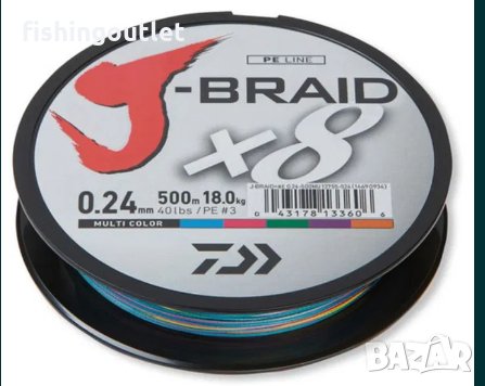 Плетено влакно Daiwa J-BRAID 8 нишково-150мт/жълто,зелено,шарено 32 лв., снимка 3 - Такъми - 30905423