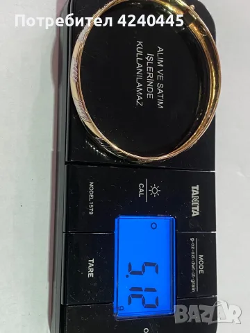 Златна гривна твърда, снимка 5 - Гривни - 56223606