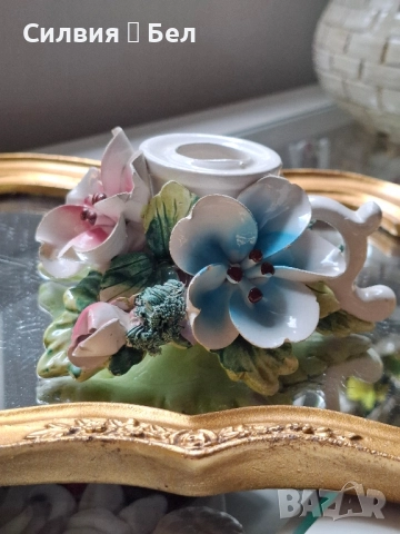 Винтидж свещник *Capodimonte* , снимка 7 - Декорация за дома - 51893367