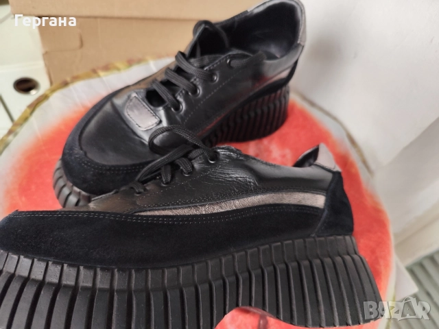 Черни Обувки на платформа Киара и на ток S.Oliver