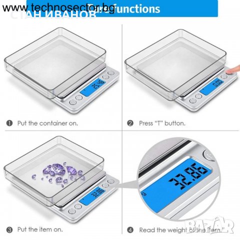 Бижутерска електронна везна, LCD екран, 500г, точност до 0.01г., снимка 5 - Везни - 36872112