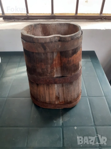 Стар дървен съд примитив бъкел бъклица ведро