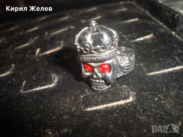 КАРИБСКИ ПИРАТИ - СТОМАНЕН ПИРАТСКИ ПРЪСТЕН с ФАСЕТ - ГРАНАТ КАМЪНИ НЕРЪЖДАЕМ ЕФЕКТЕН 24988, снимка 11 - Пръстени - 34507846