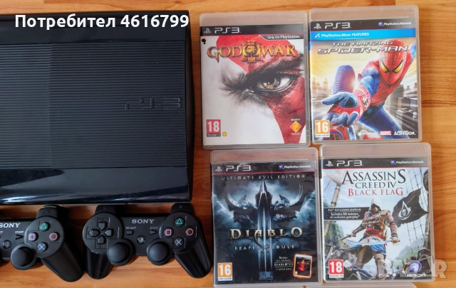 [ PS3 ХАК > 500GB PlayStation 3 Super Slim с 2 джойстика и 40 игри, снимка 5 - PlayStation конзоли - 51982648