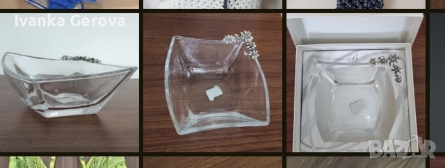 Съд за ядки със сребърна украса,от Италия